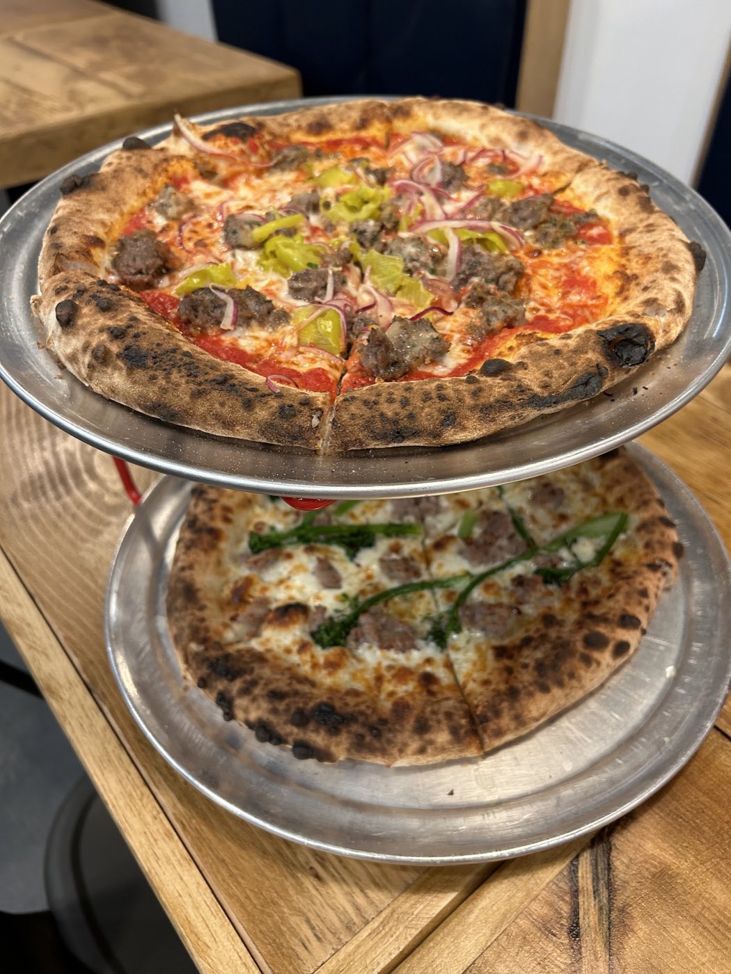 Big Buck up top, sausage and broccolini below